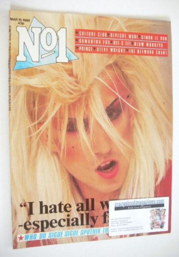 <!--1986-03-15-->No 1 Magazine - Martin Degville cover (15 March 1986)