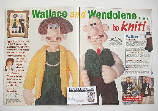 Wallace and Wendolene toy and sweater knitting patterns (by Alan Dart)