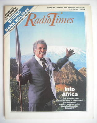 Radio Times magazine - Into Africa cover (24-30 May 1986)