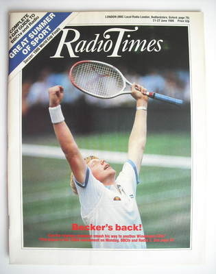 Radio Times magazine - Boris Becker cover (21-27 June 1986)