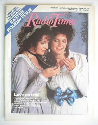 Radio Times magazine - Jean Rigby and Ashley Putnam cover (29 March - 4 April 1986)