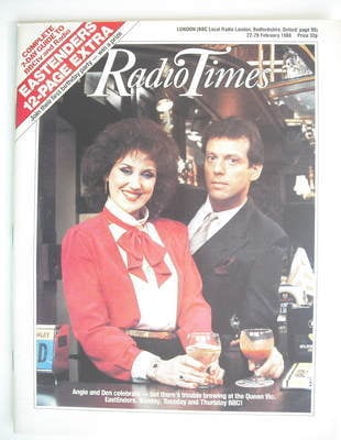 Radio Times magazine - Anita Dobson and Leslie Grantham cover (22-28 February 1986)