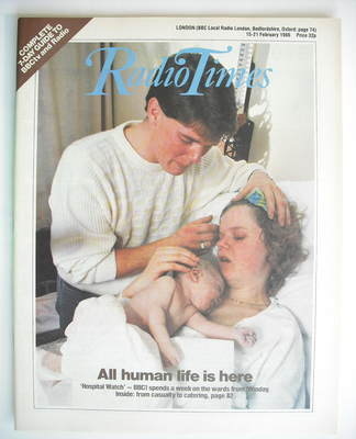 Radio Times magazine - Hospital Watch cover (15-21 February 1986)