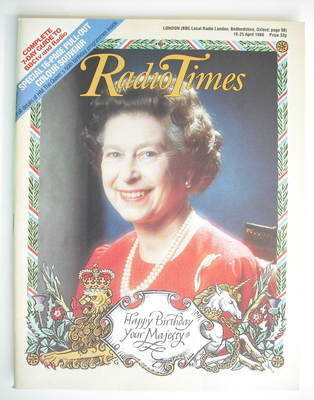 Radio Times magazine - Queen Elizabeth 60th Birthday cover (19-25 April 1986)