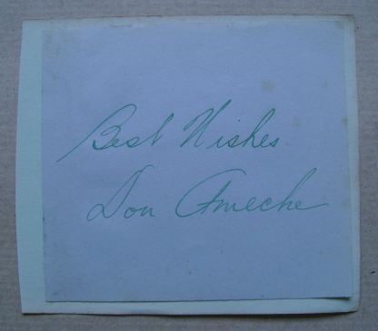 Don Ameche autograph (hand-signed piece of paper)