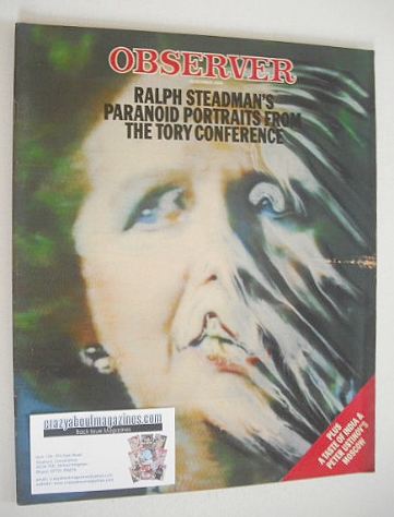 The Observer magazine - Margaret Thatcher cover (20 October 1985)