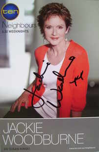 Jackie Woodburne autograph (Neighbours actor)