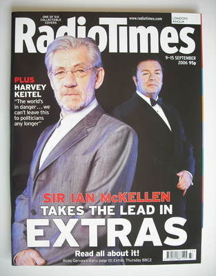 Radio Times magazine - David Bowie and Ricky Gervais cover (9-15 September 2006)