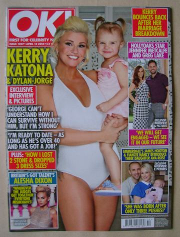 OK! magazine - Kerry Katona and Dylan-Jorge cover (12 April 2016 - Issue 1027)