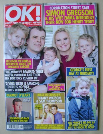 OK! magazine - Simon Gregson and Family cover (19 January 2016 - Issue 1015)