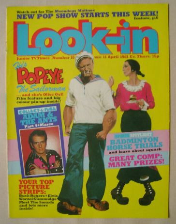 Look In magazine - Popeye cover (11 April 1981)