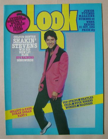 <!--1981-10-31-->Look In magazine - Shakin' Stevens cover (31 October 1981)