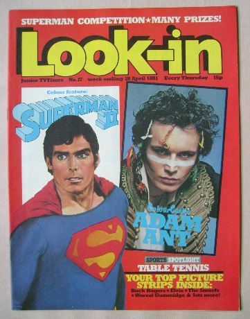 Look In magazine - Superman and Adam Ant cover (18 April 1981)