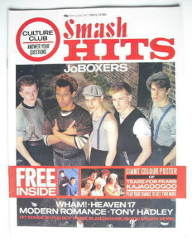 Smash Hits magazine - JoBoxers cover (12-25 May 1983)