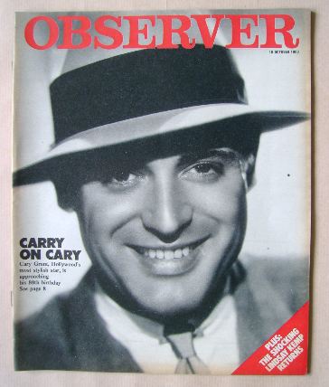 The Observer magazine - Cary Grant cover (16 October 1983)