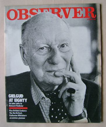 The Observer magazine - Sir John Gielgud cover (13 March 1984)