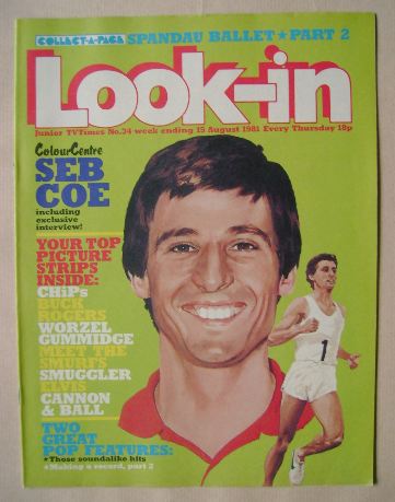 Look In magazine - Sebastian Coe cover (15 August 1981)