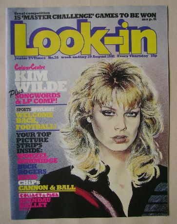 Look In magazine - Kim Wilde cover (29 August 1981)