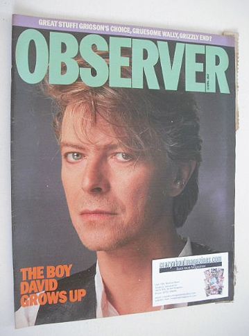 The Observer magazine - David Bowie cover (12 April 1987)