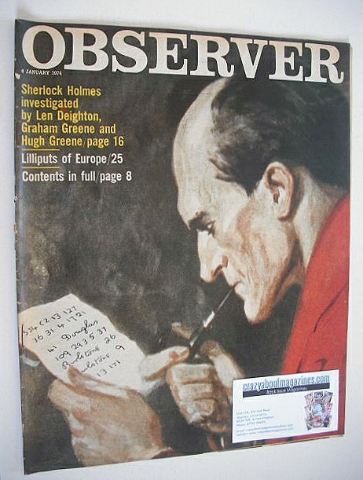 The Observer magazine - Sherlock Holmes cover (6 January 1974)