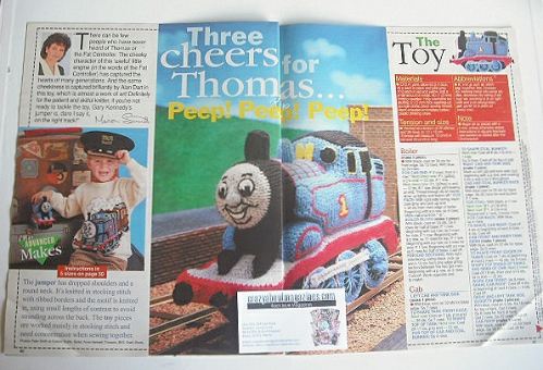 Thomas The Tank Engine toy and sweater to knit (by Alan Dart and Gary Kenne