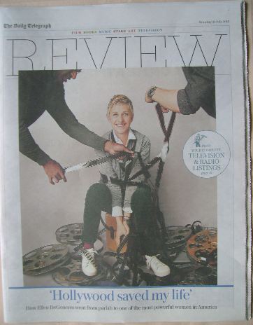 The Daily Telegraph Review newspaper supplement - 23 July 2016 - Ellen DeGeneres cover