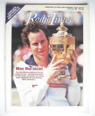 Radio Times magazine - John McEnroe cover (22-28 June 1985)