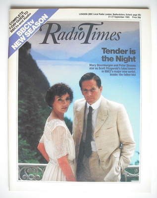 Radio Times magazine - Mary Steenburgen and Peter Strauss cover (21-27 September 1985)