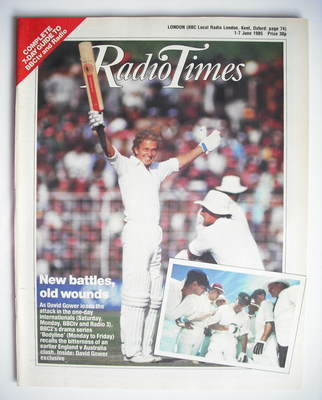 Radio Times magazine - David Gower cover (1-7 June 1985)