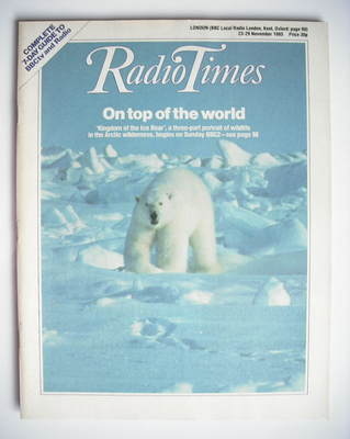 Radio Times magazine - On Top Of The World cover (23-29 November 1985)