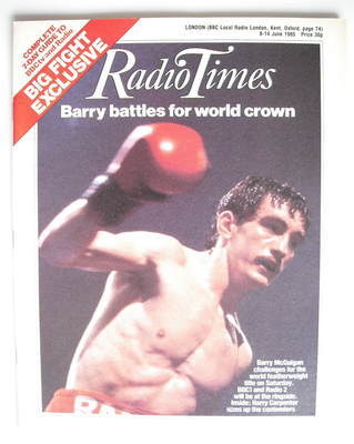 Radio Times magazine - Barry McGuigan cover (8-14 June 1985)