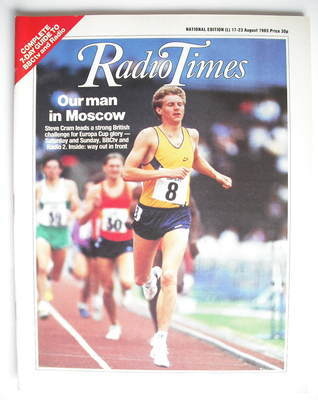 Radio Times magazine - Steve Cram cover (17-23 August 1985)