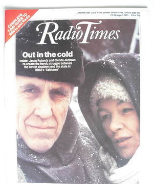 Radio Times magazine - Jason Robards and Glenda Jackson cover (24-30 August 1985)