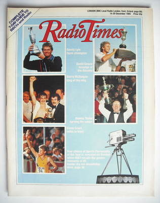 Radio Times magazine - Sports Personality Of The Year cover (14-20 December 1985)
