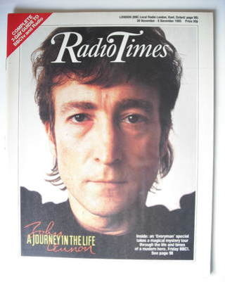 Radio Times magazine - John Lennon cover (30 November - 6 December 1985)