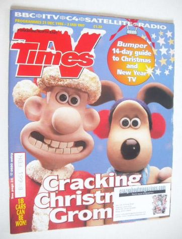 TV Times magazine - Wallace and Gromit cover (21 December 1996 - 3 January 1997)