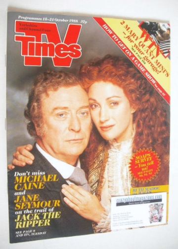 TV Times magazine - Jane Seymour and Michael Caine cover (15-21 October 1988)
