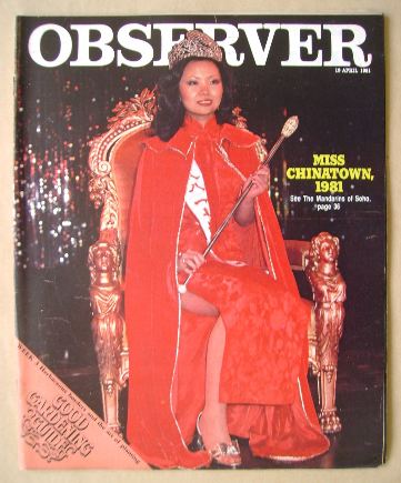 The Observer magazine - Miss Chinatown cover (19 April 1981)