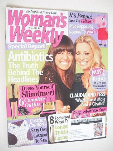 Woman's Weekly magazine (7 October 2014 - Tess Daly and Claudia Winkleman cover)