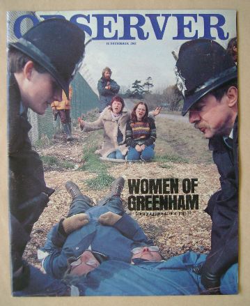 The Observer magazine - Women Of Greenham cover (12 December 1982)