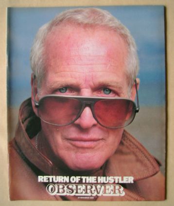 The Observer magazine - Paul Newman cover (30 November 1986)