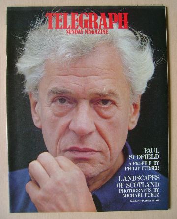 The Sunday Telegraph magazine - Paul Scofield cover (27 October 1985)