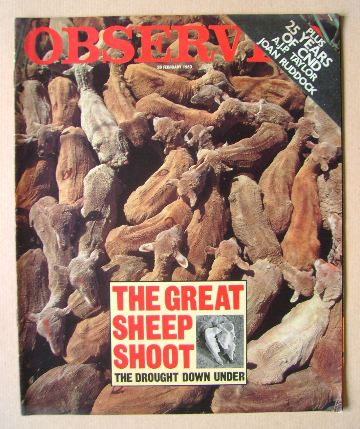 The Observer magazine - The Drought Down Under cover (20 February 1983)