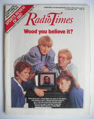 Radio Times magazine - Celia Imrie, Julie Walters and Victoria Wood cover (12-18 December 1987)