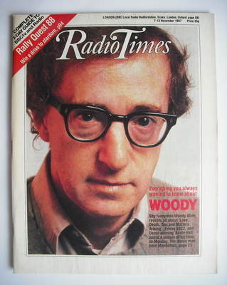 Radio Times magazine - Woody Allen cover (7-13 November 1987)