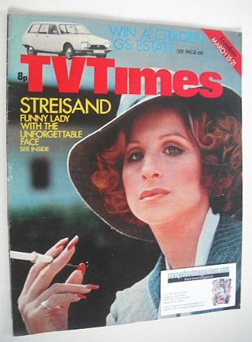 TV Times magazine - Barbra Streisand cover (15-21 March 1975)