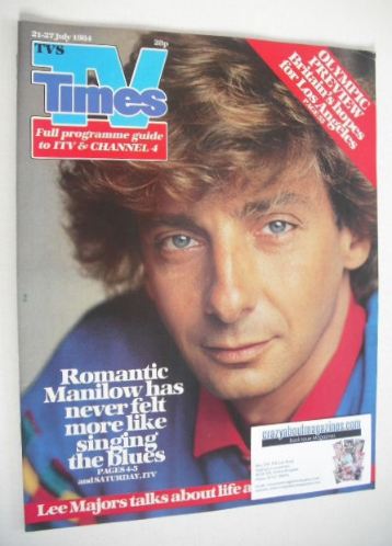 TV Times magazine - Barry Manilow cover (21-27 July 1984)