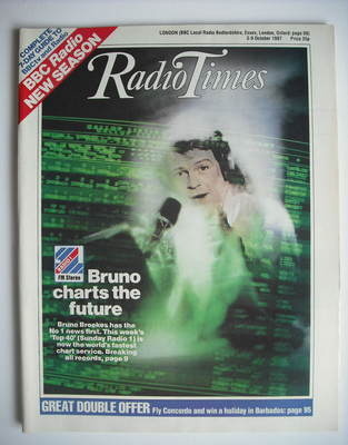 Radio Times magazine - Bruno Brookes cover (3-9 October 1987)