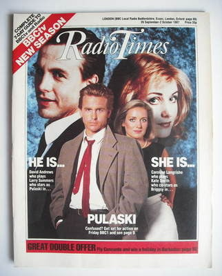 Radio Times magazine - David Andrews and Caroline Langrishe cover (26 September - 2 October 1987)