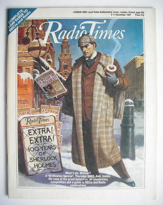 <!--1987-12-05-->Radio Times magazine - Sherlock Holmes cover (5-11 Decembe